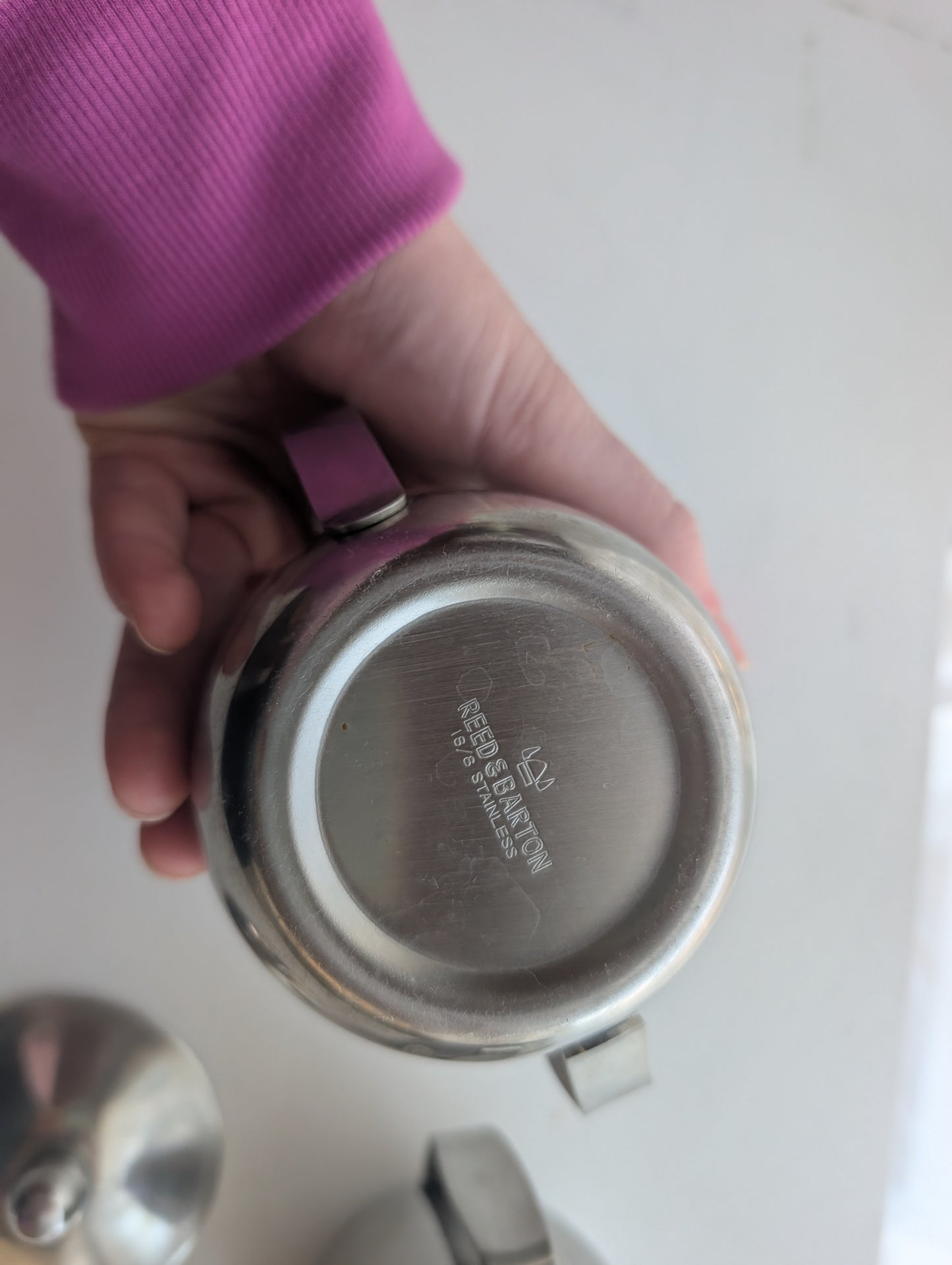 Reed & Barton Two Piece 18/8 Stainless Sugar Bowl and Creamer Set