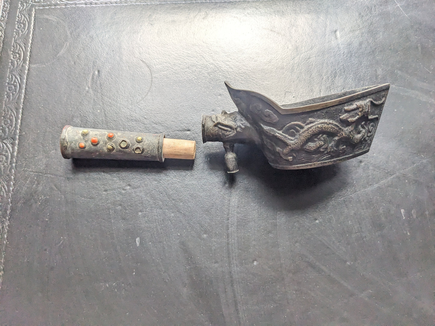 Brass Rice Scoop with Dragon Design