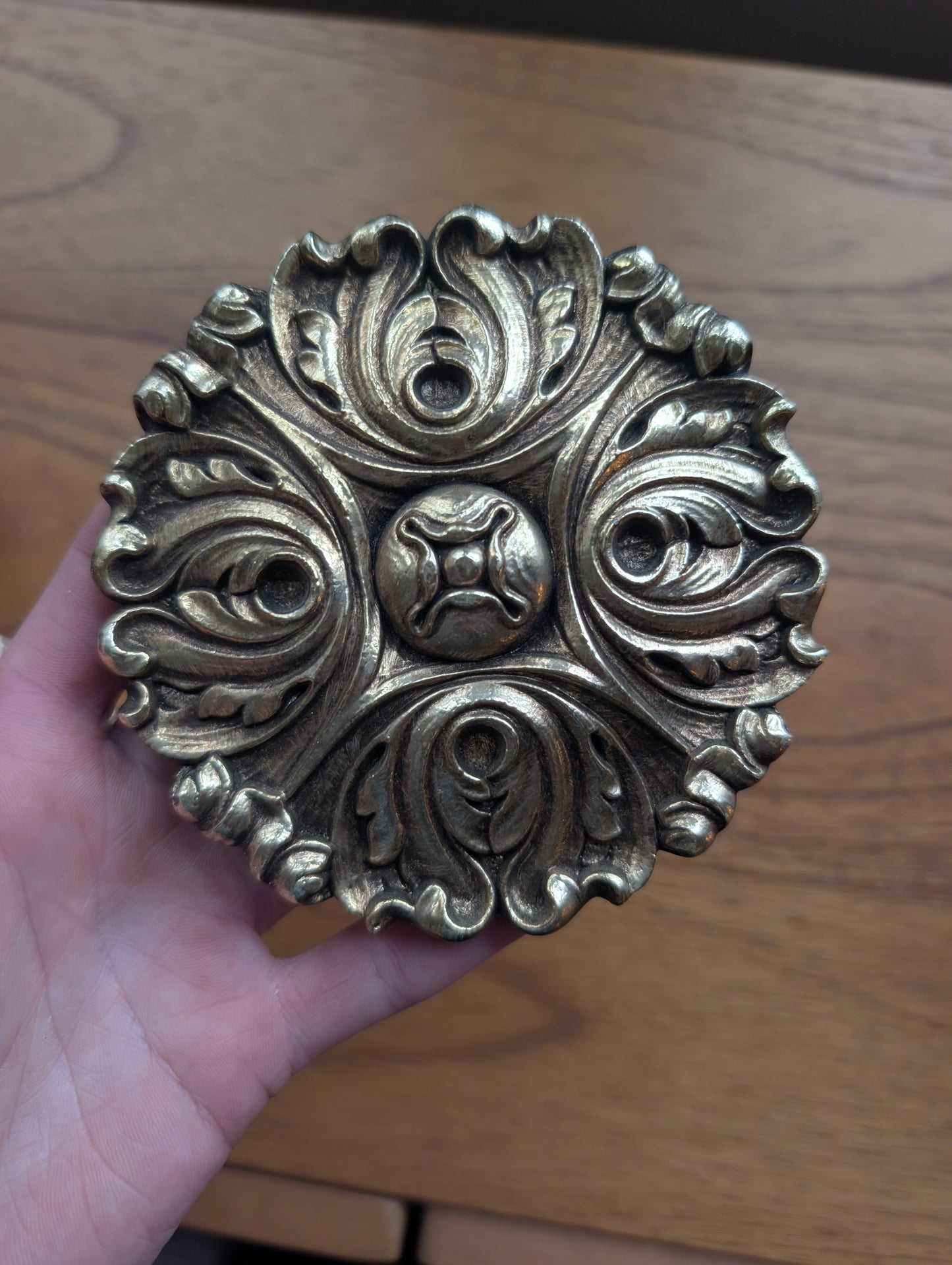 Round Syroco Brass Color Curtain Tie Backs