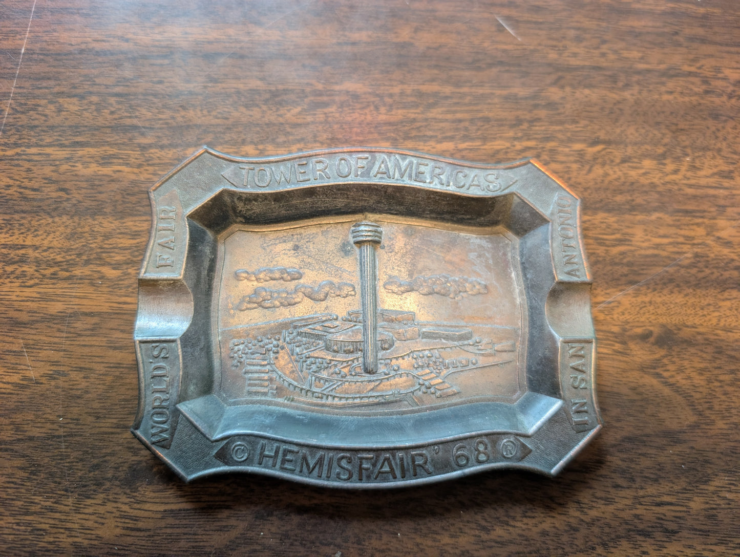 Ashtray Worlds Fair Hemisfair 68 San Antonio Vintage Ash Tray