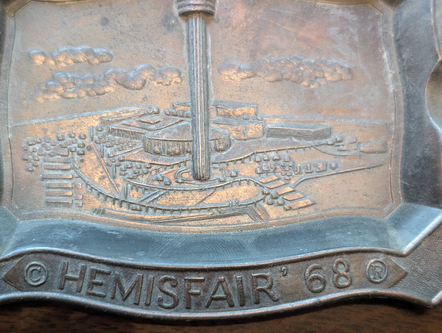 Ashtray Worlds Fair Hemisfair 68 San Antonio Vintage Ash Tray