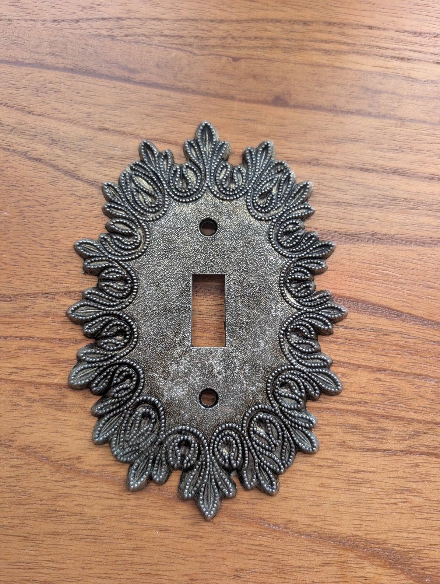 Vintage Edmar Bronze Single Light Switch Plate