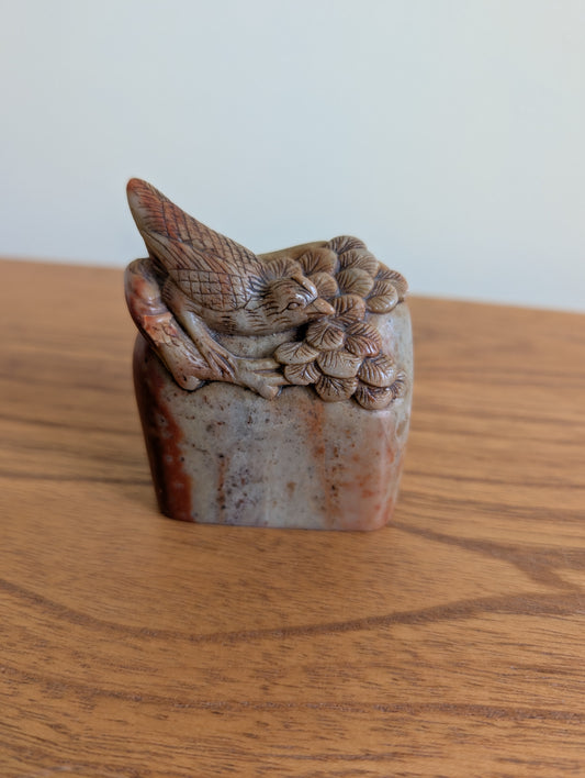 Vintage Hand Carved Chinese Shoushan Stone Sea