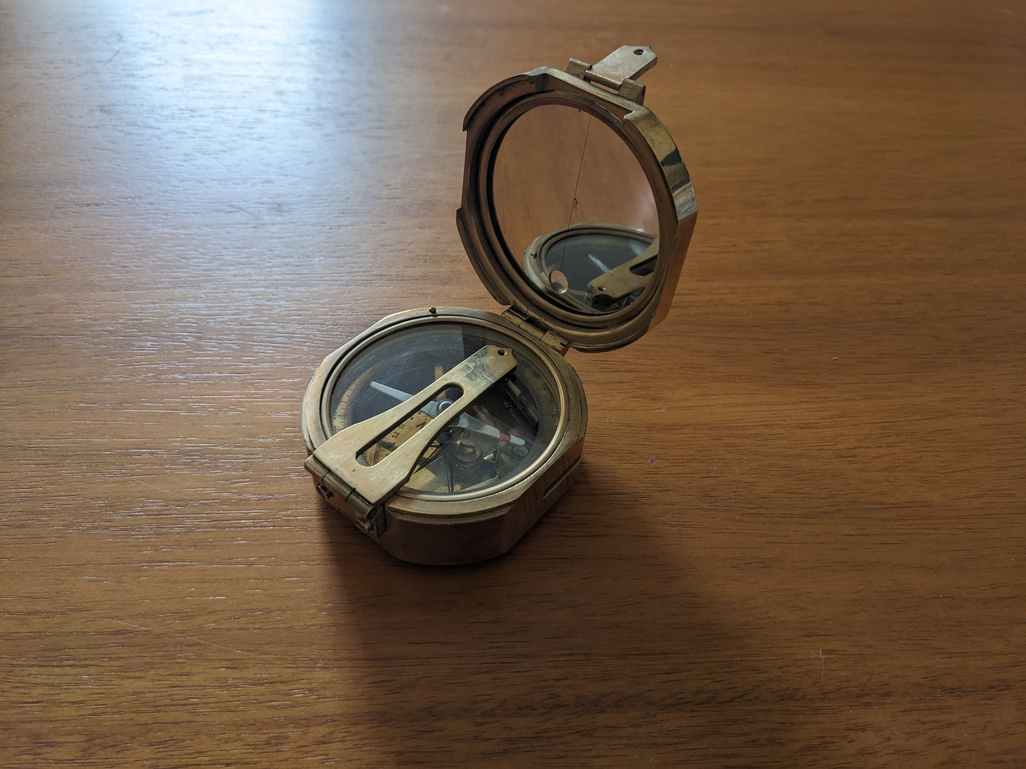 Brass Surveying Compass with Mirror