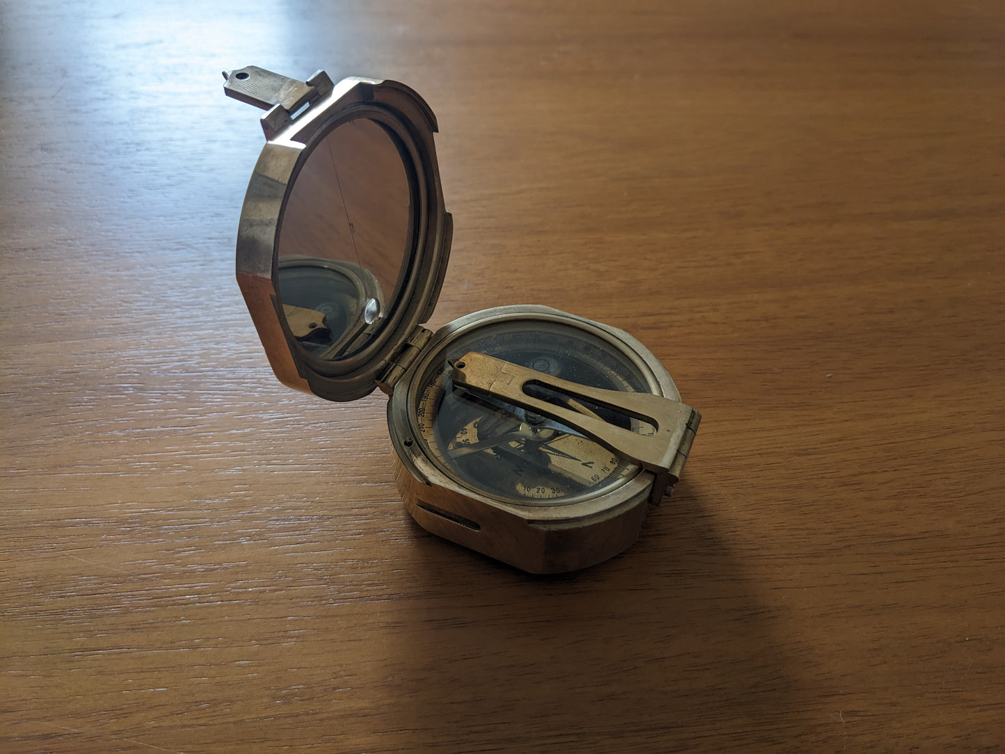 Brass Surveying Compass with Mirror