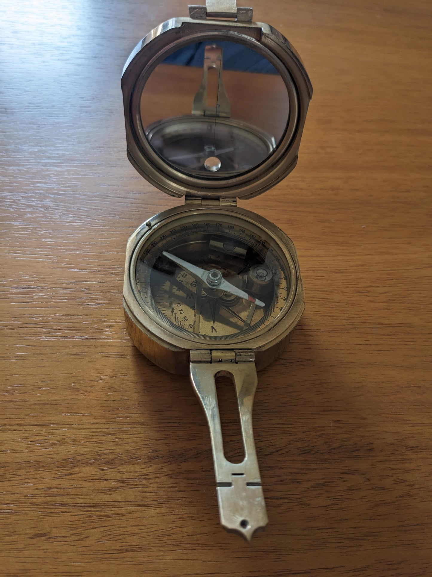 Brass Surveying Compass with Mirror