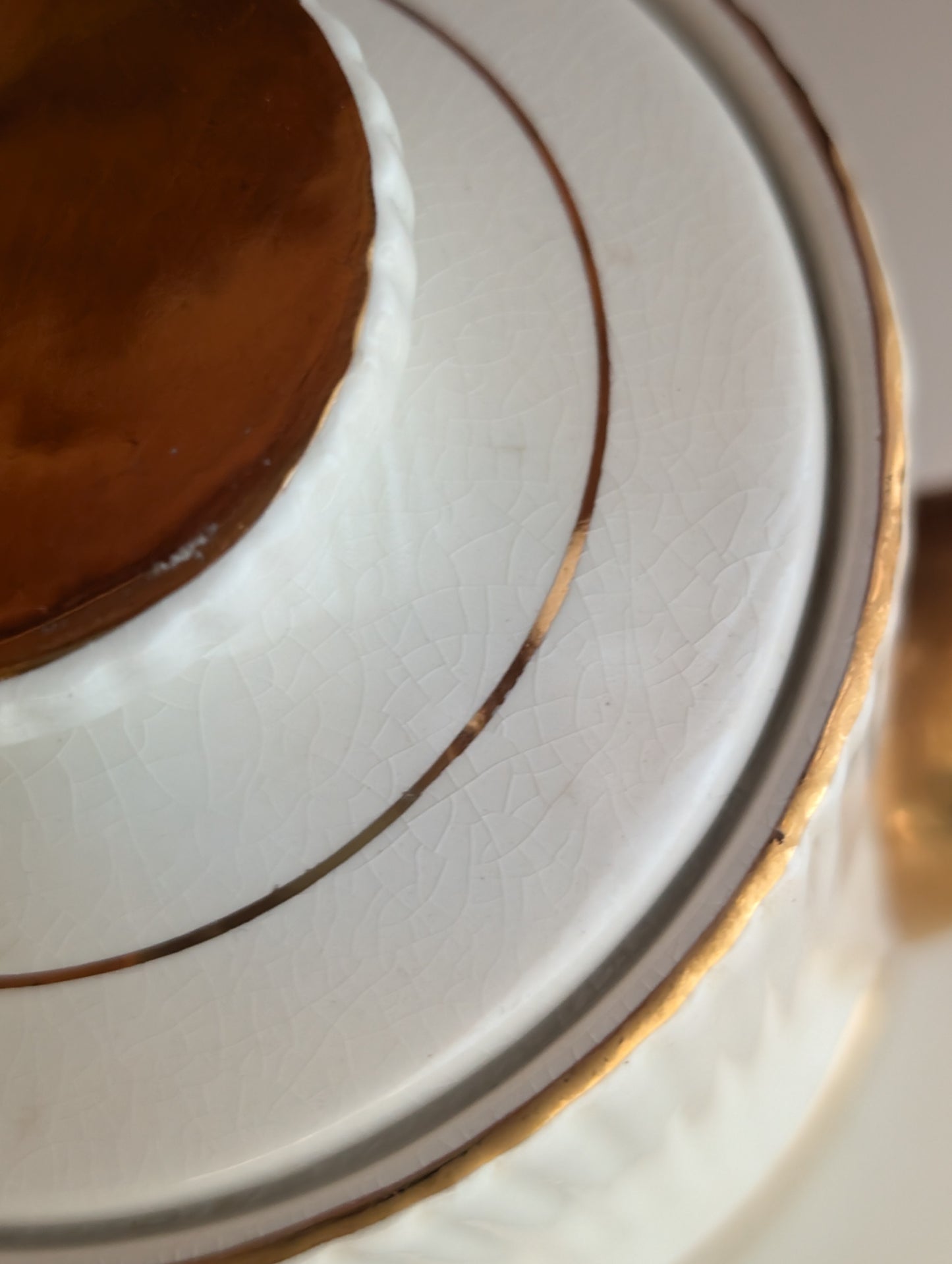 Gibson Staffordshire England Gold and White Coffee Pot