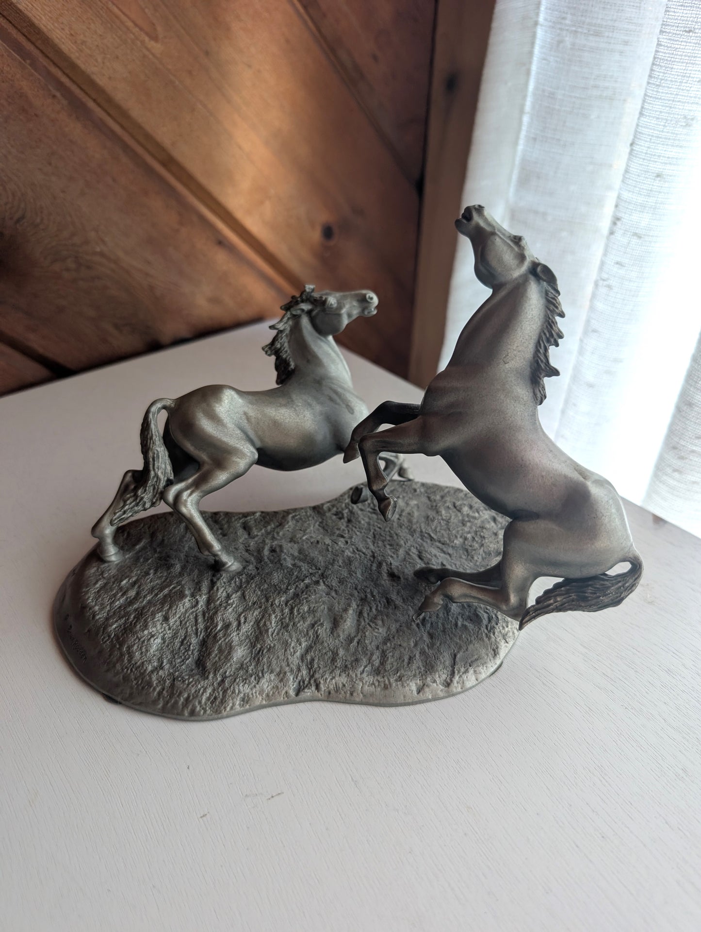 The Challenge Fine Pewter Horse Sculpture by Brian Rodden #136 7 " x 5" x 5"