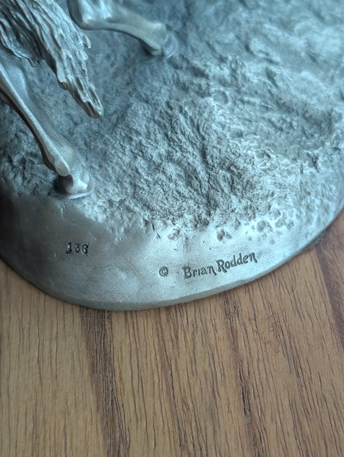 The Challenge Fine Pewter Horse Sculpture by Brian Rodden #136 7 " x 5" x 5"