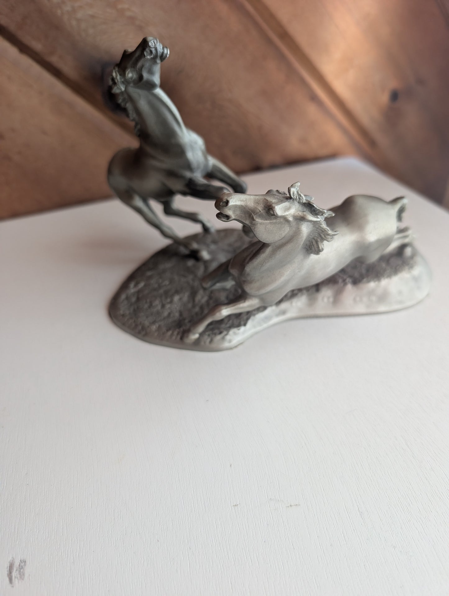 The Challenge Fine Pewter Horse Sculpture by Brian Rodden #136 7 " x 5" x 5"