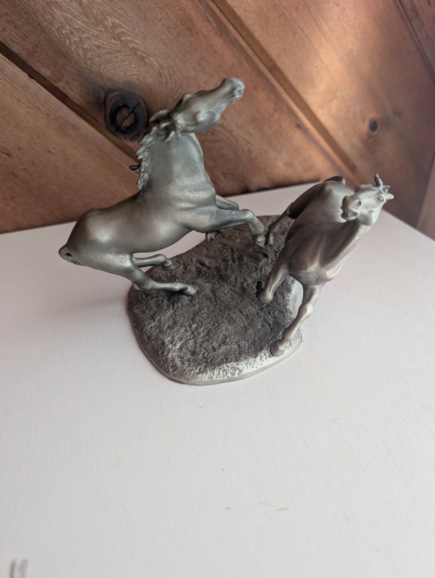 The Challenge Fine Pewter Horse Sculpture by Brian Rodden #136 7 " x 5" x 5"
