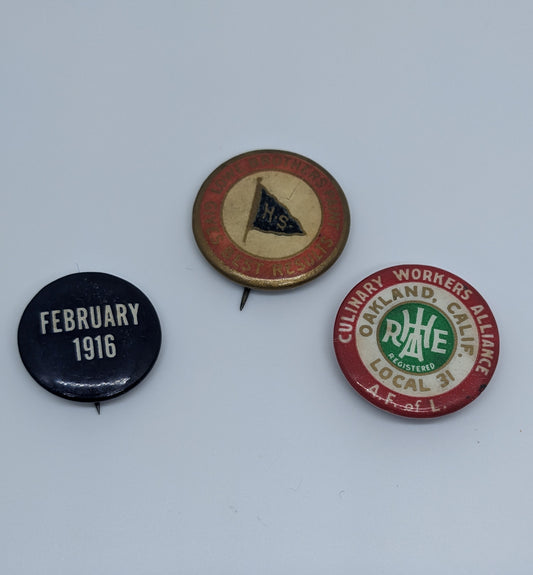 3 Celluloid Pinbacks