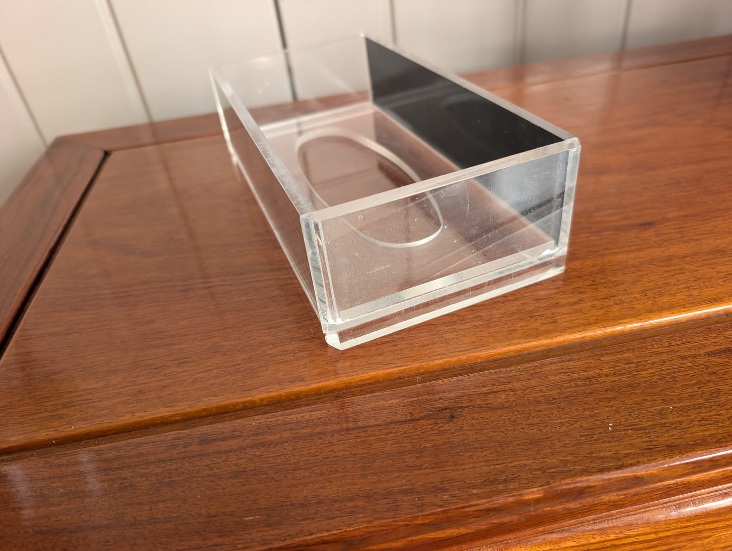 Unique Vintage Acrylic and Mirrored Tissue Box Holder