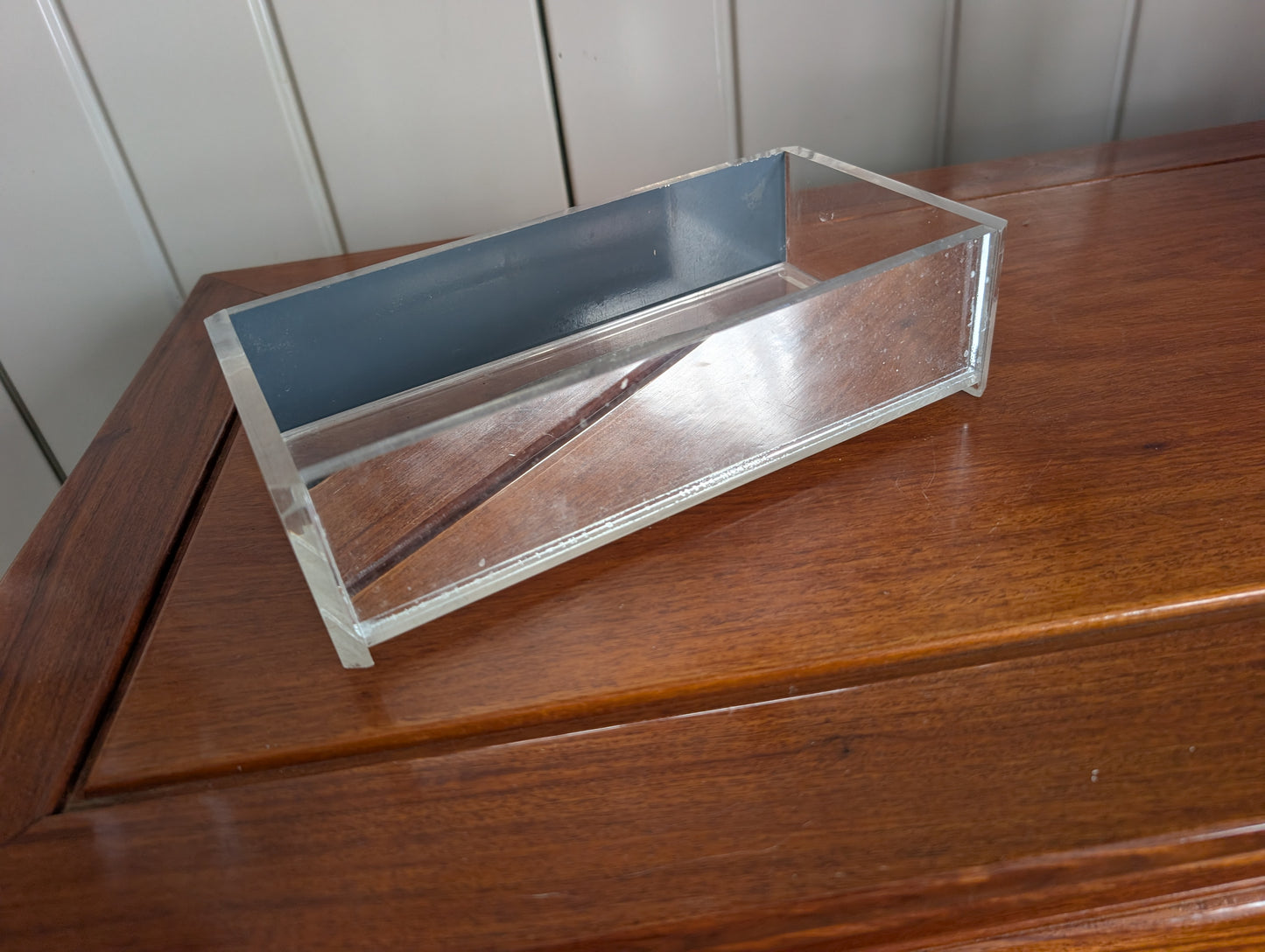 Unique Vintage Acrylic and Mirrored Tissue Box Holder