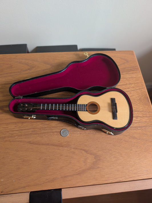 Vintage Miniature Guitar with Case