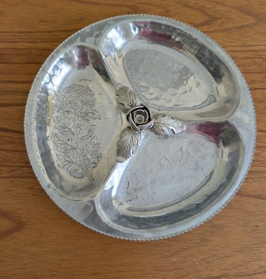 Three Section Hammered Aluminum Tray