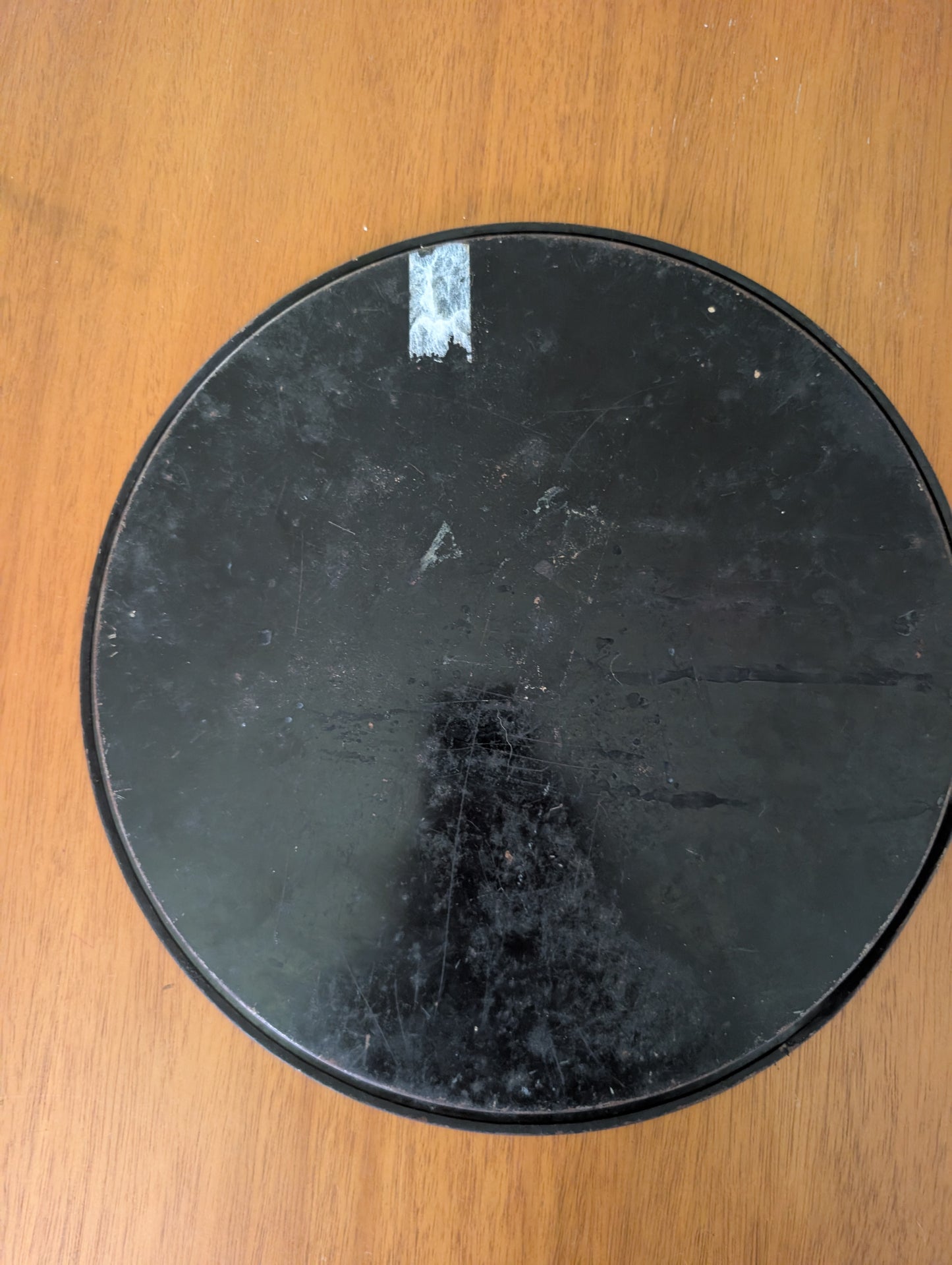 1960s Virginia USA State Black Round Metal Vintage Souvenir Serving Tray