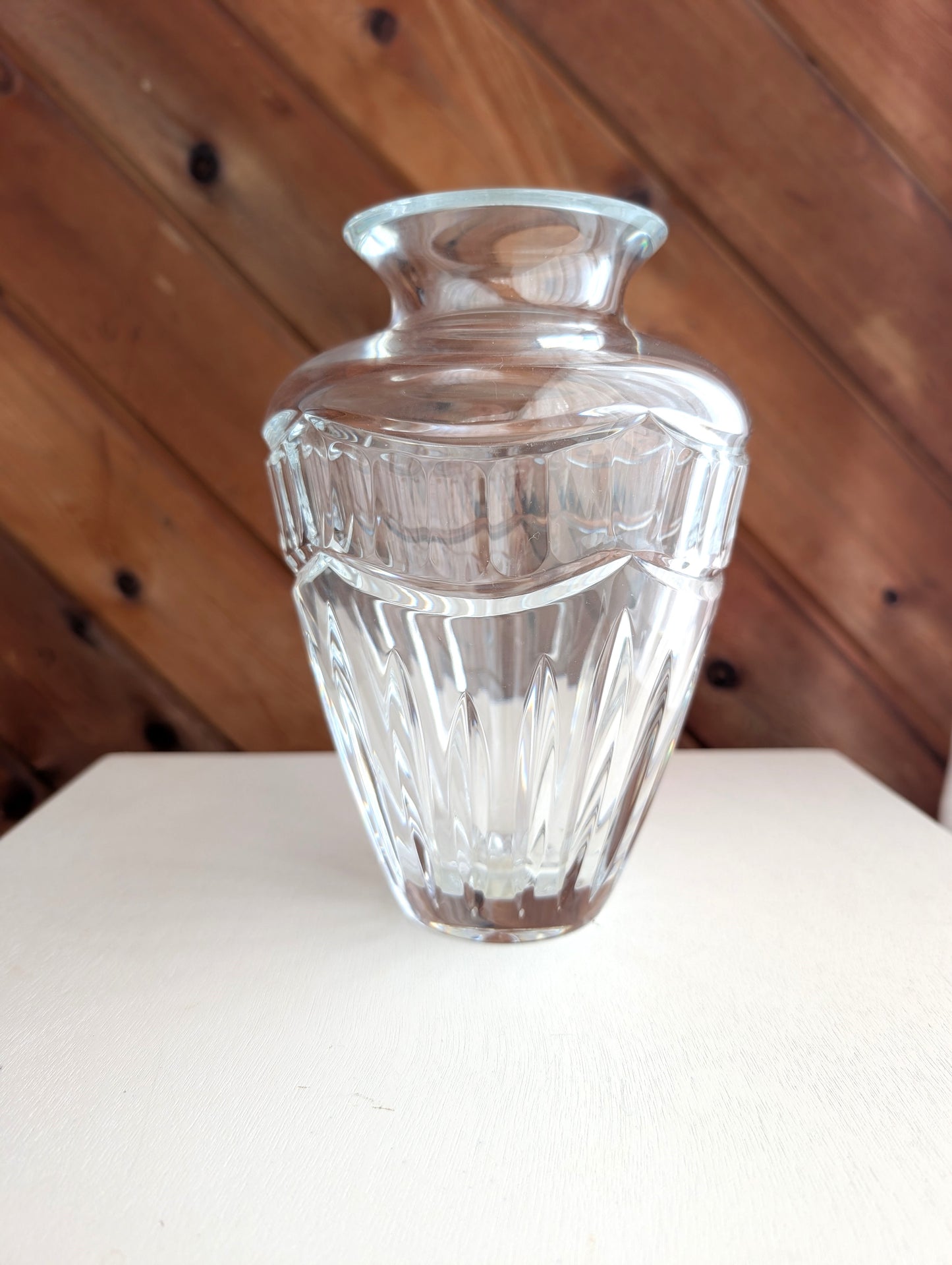 Waterford Crystal Vase Pompeii Flower holder Cut Crystal  8” Tall