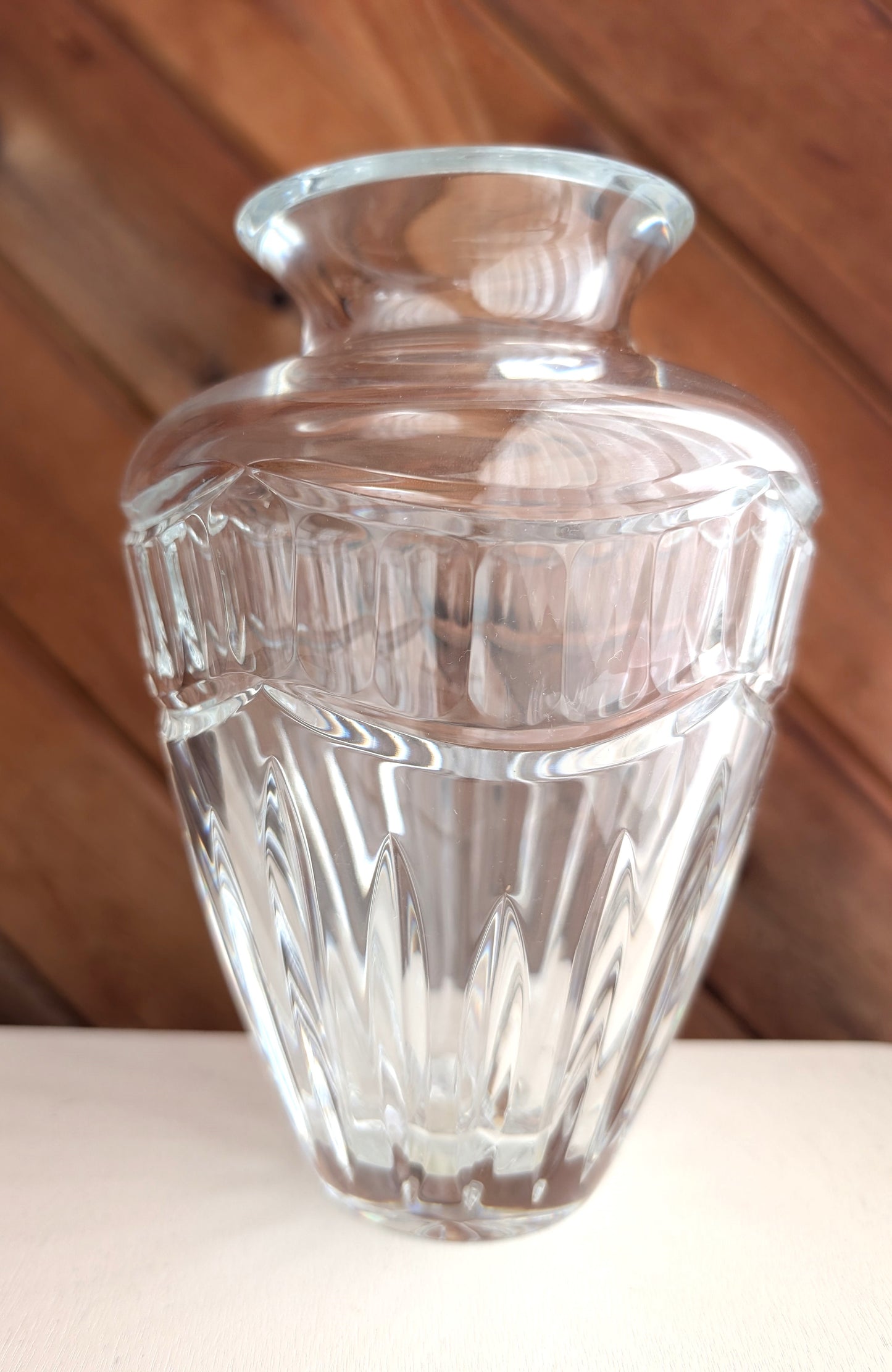 Waterford Crystal Vase Pompeii Flower holder Cut Crystal  8” Tall