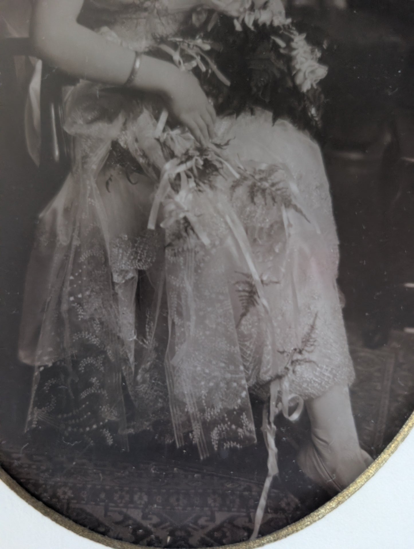 Beautifully Framed 1920s Wedding Portrait Photos Flapper Bride in Gown and Veil