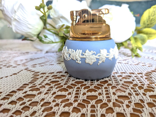 Wedgwood Jasperware Lighter Light Blue and Gold Never Used Vintage