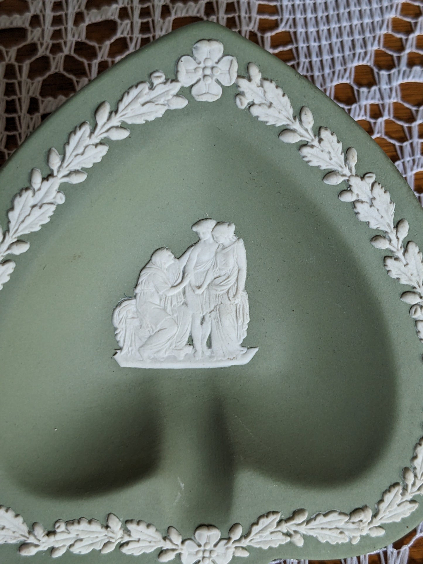 Sage Green Wedgwood Spade Trinket Dish