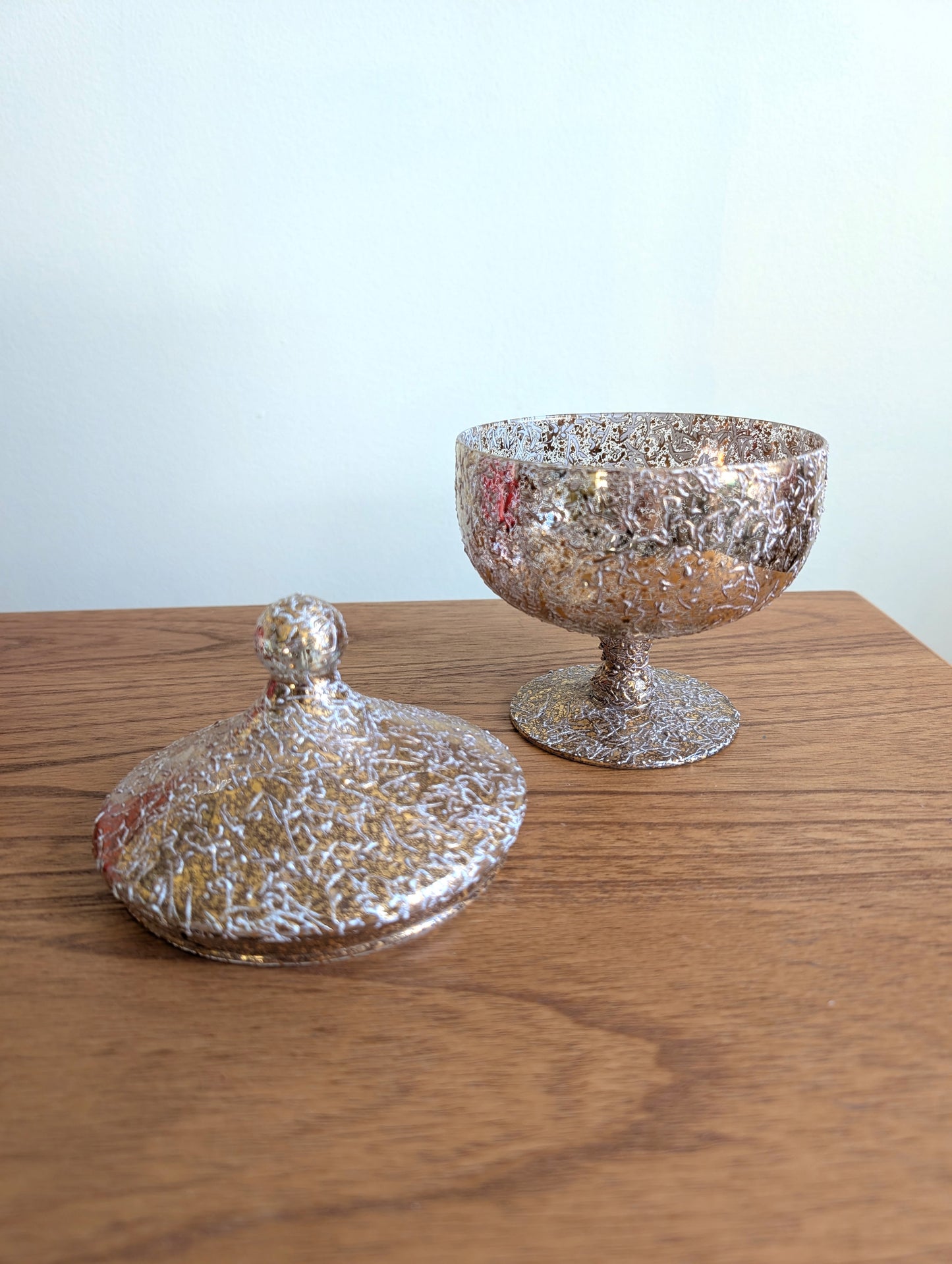 Textured Gold Covered Candy Dish