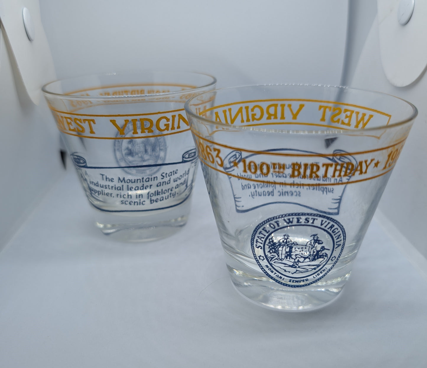 West Virginia 100th Birthday Glassware 1963