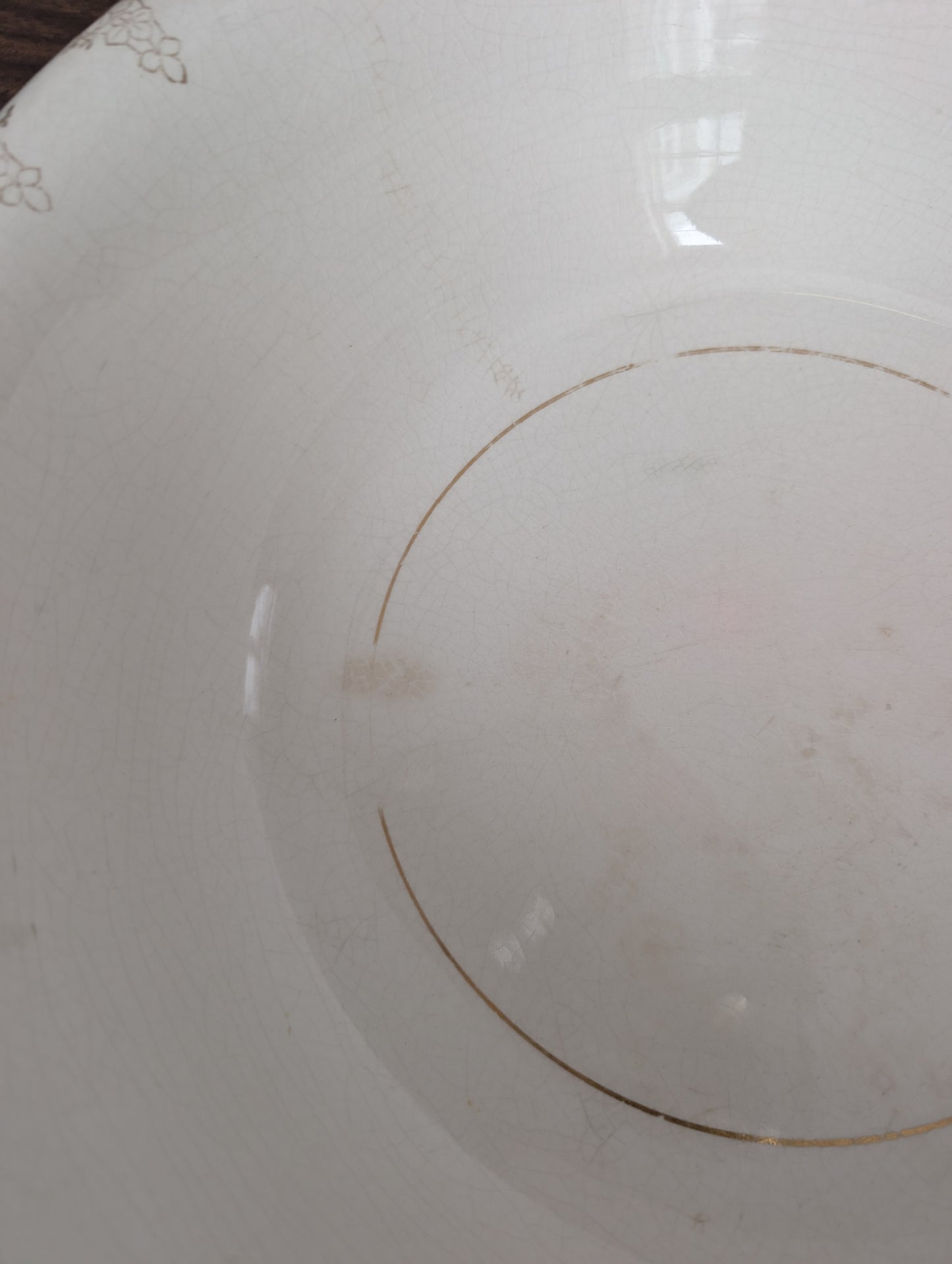 Beautiful White and Gold American 19th Century Ceramic Wash Basin + Pitcher