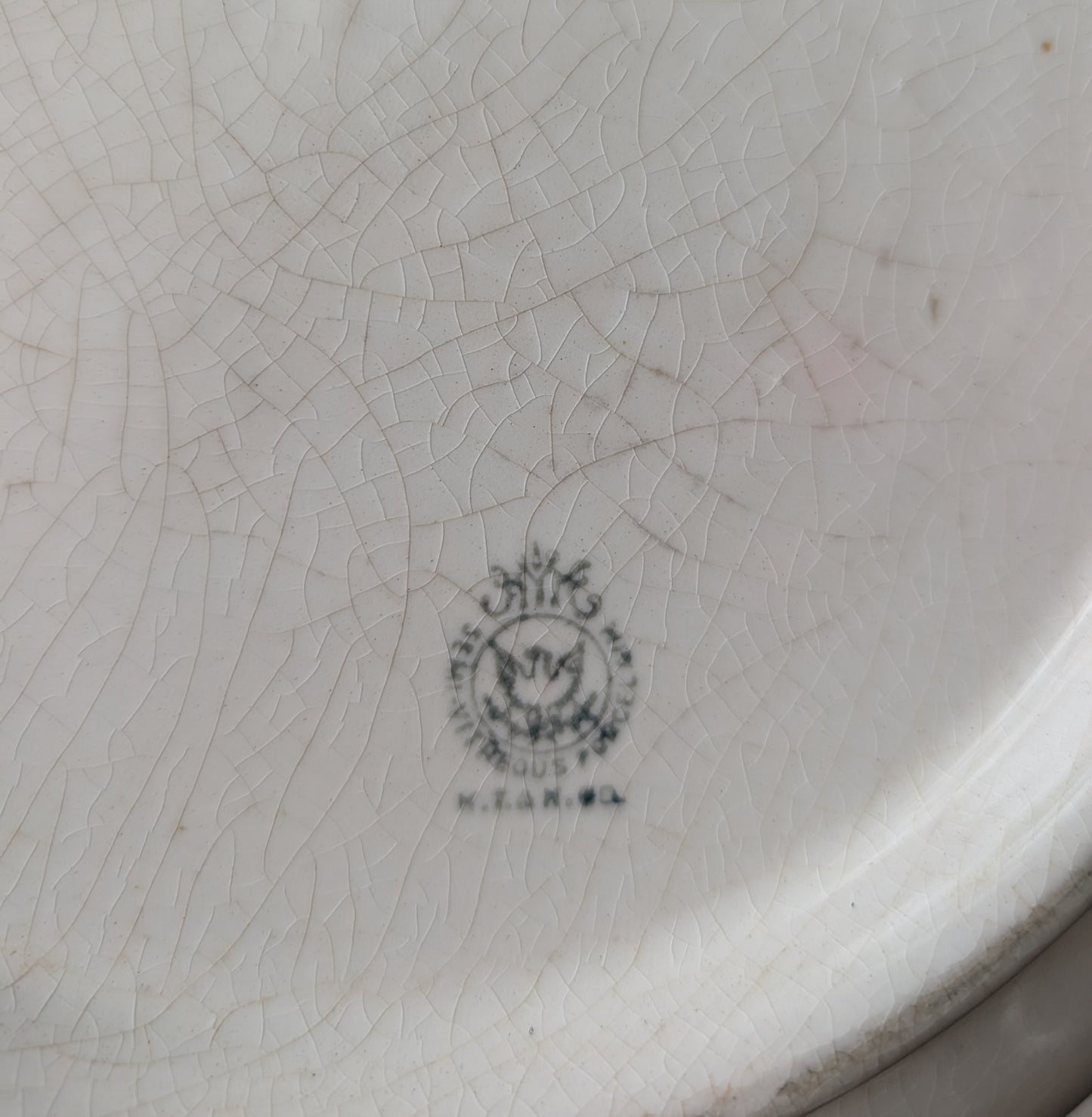 Beautiful White and Gold American 19th Century Ceramic Wash Basin + Pitcher