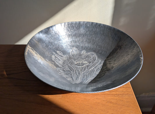 Large Hammered Aluminum Bowl