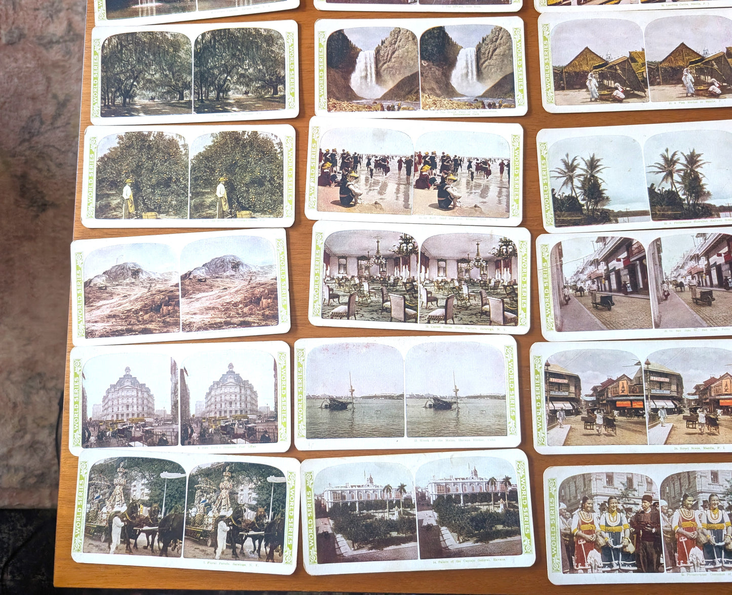 Lot of 44 WORLD SERIES Stereoscope Cards 1905 Stereoscopic 1-15 and 20-48
