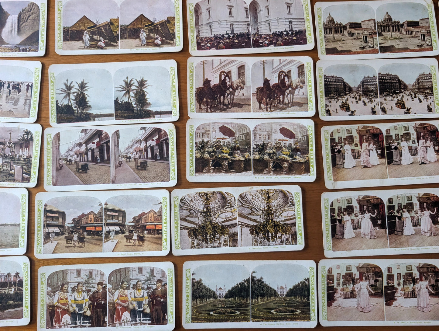 Lot of 44 WORLD SERIES Stereoscope Cards 1905 Stereoscopic 1-15 and 20-48